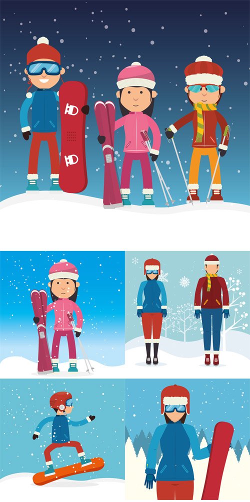 Vector set - Winter sport and fashion wear