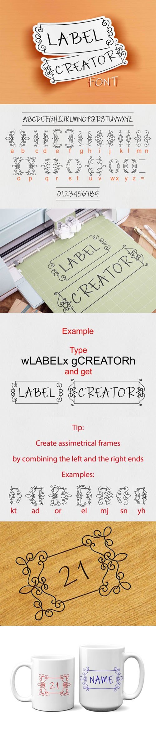 Label Creator - Elegant Decorative Font