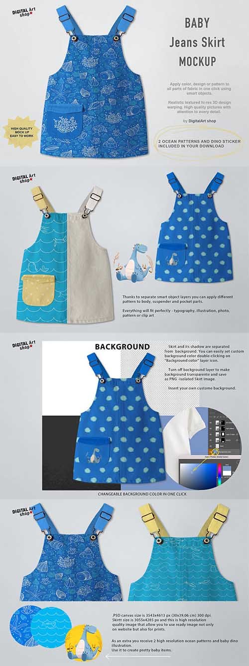 Baby Jeans Skirt Mock Up 6381098