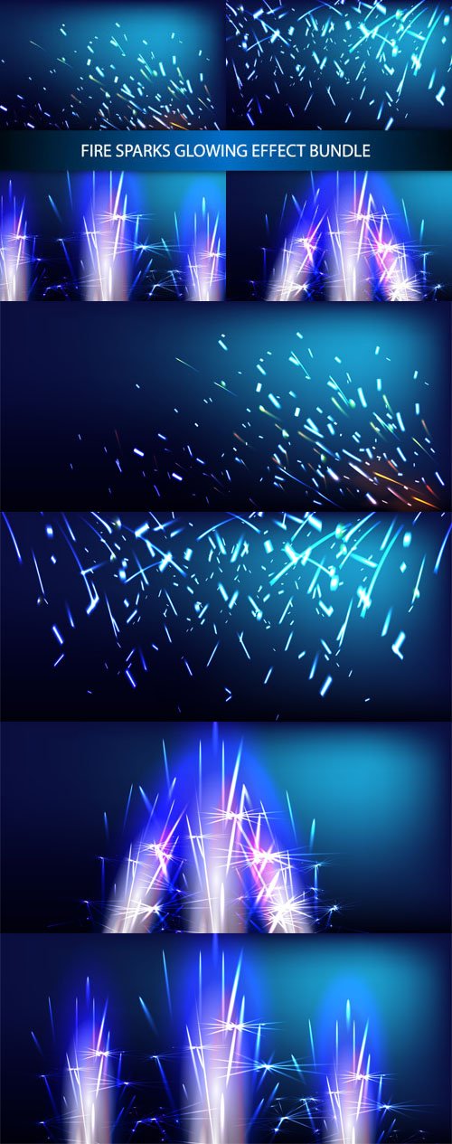 Glowing Fire Sparks Effects Backgrounds Vector Templates