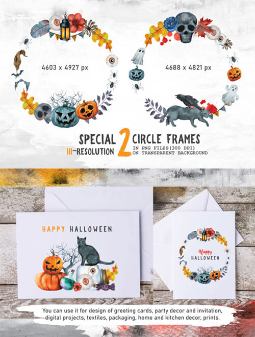 Halloween Watercolor Arts Collection