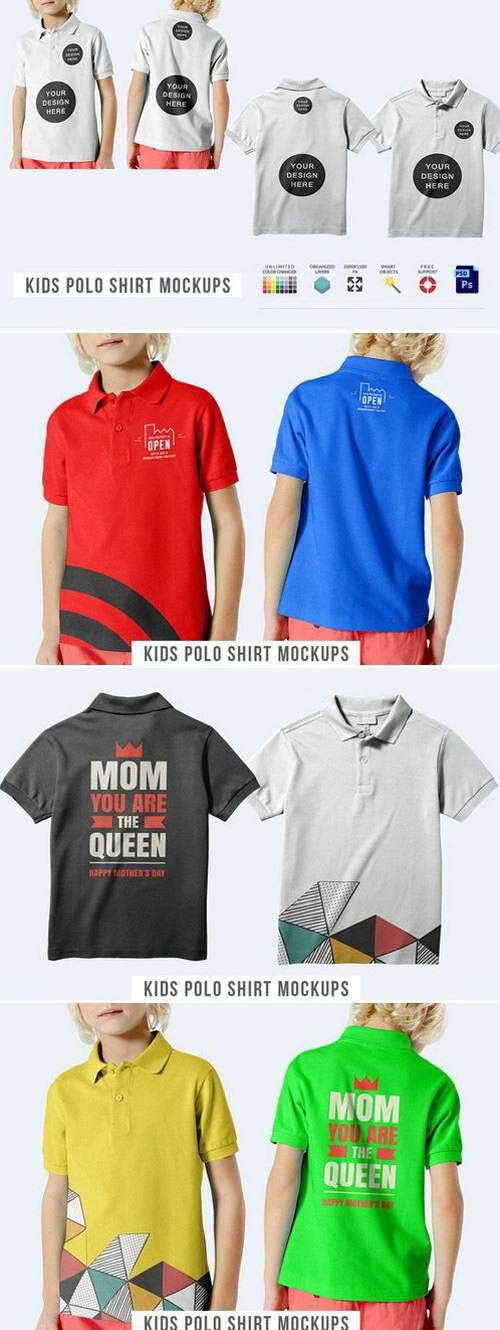 Kids Polo Shirt Mockups