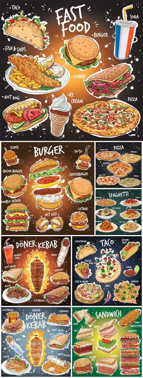 Vector Illustrations - Fast Food