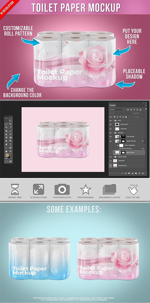 Toilet Paper Package Mockup
