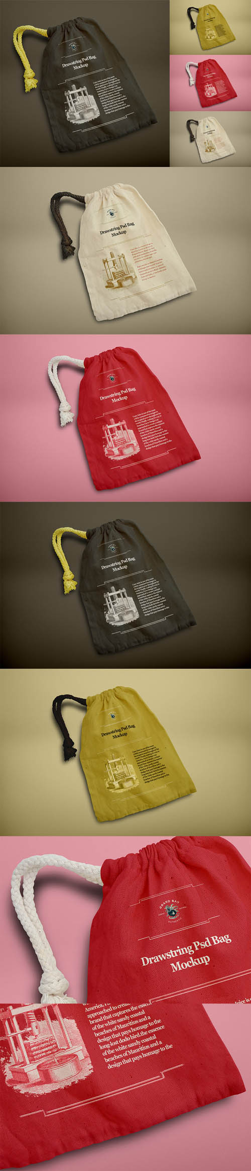Drawstring Psd Bag Mockup 507512