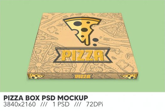 Pizza Box PSD Mockup