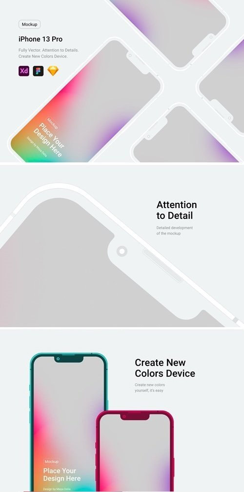 iPhone 13 Pro White Mockup