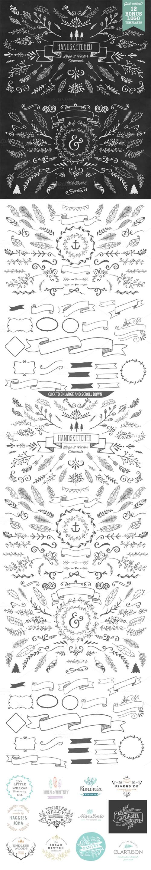 HandSketched Vector Elements Pack 33025