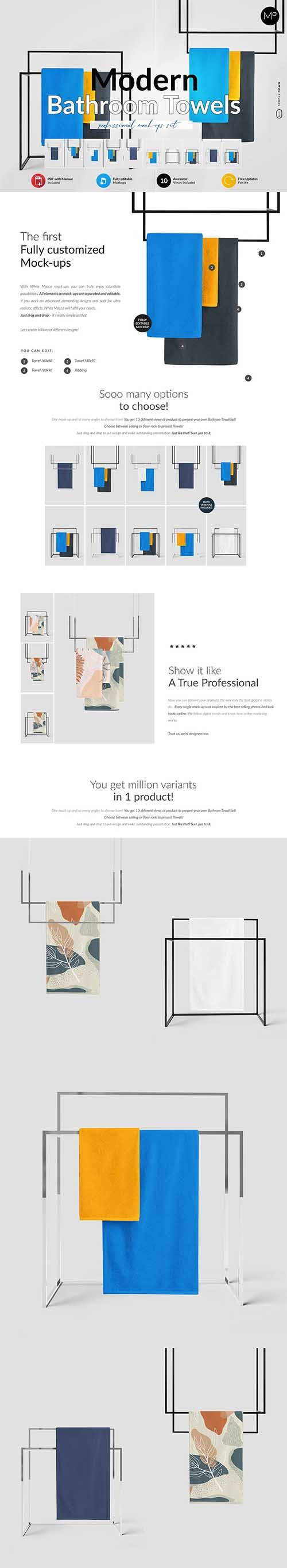 Modern Bathroom Towels Mock-ups 6001209