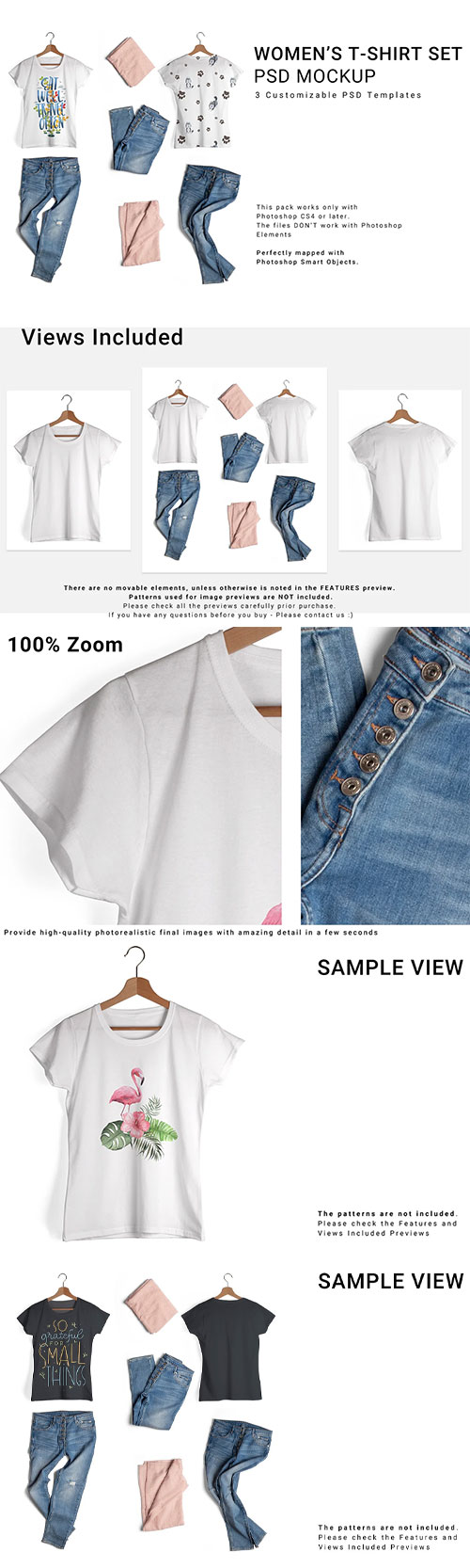 Women's T-Shirt and Jeans Mockup Set 6509992