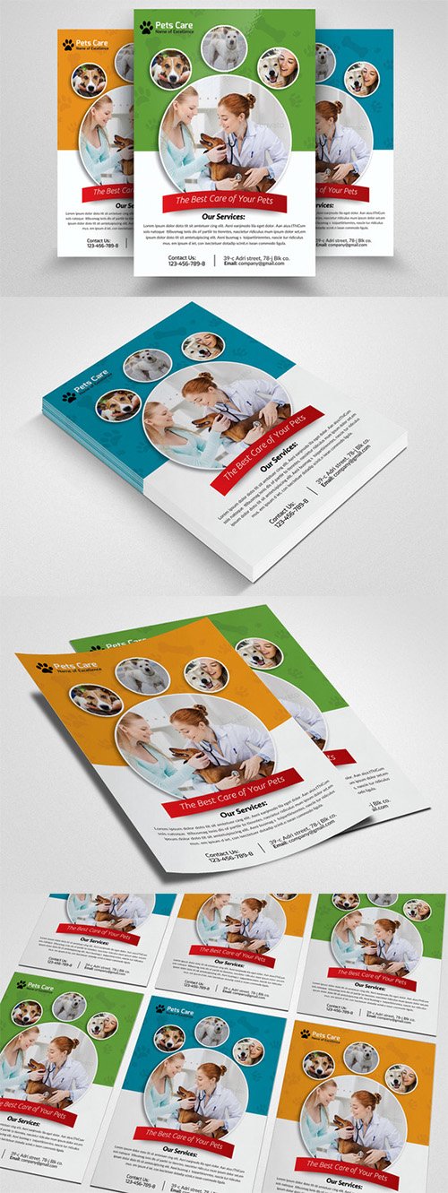 Pets Clinic Flyer Template 553543