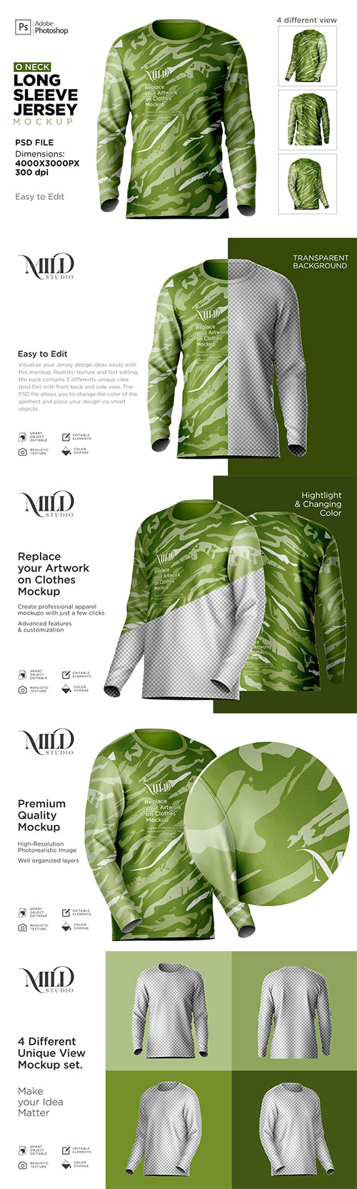 Long Sleeve Jersey Set Mockup 6509399