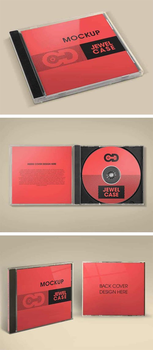 CD Jewel Case PSD Mockup Template