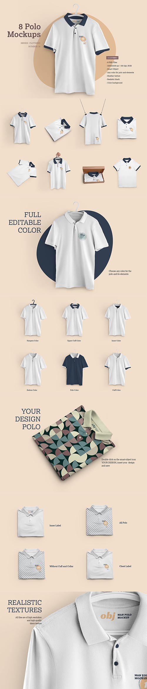 8 Mockups Men Polo 6472306