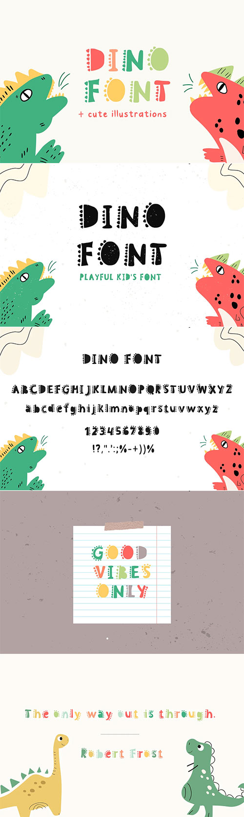 DINO font - playful kid's font