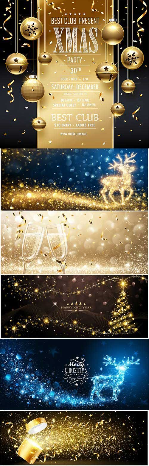 New Year and Christmas vector vol 1