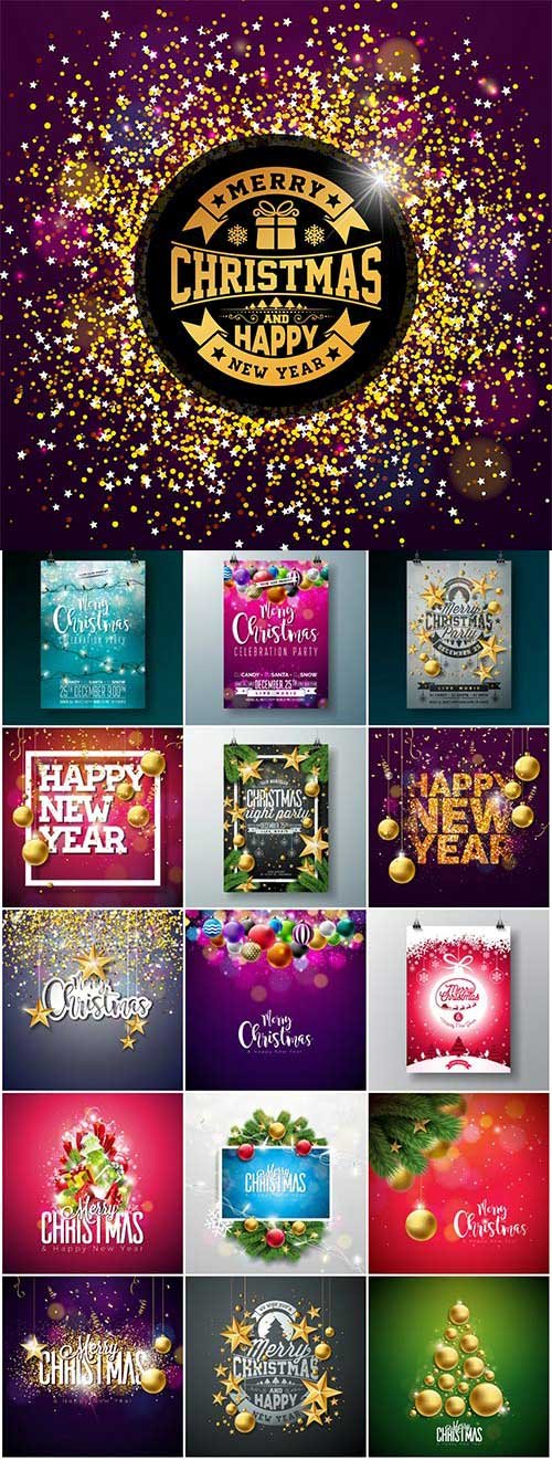 New Year and Christmas vector vol 6