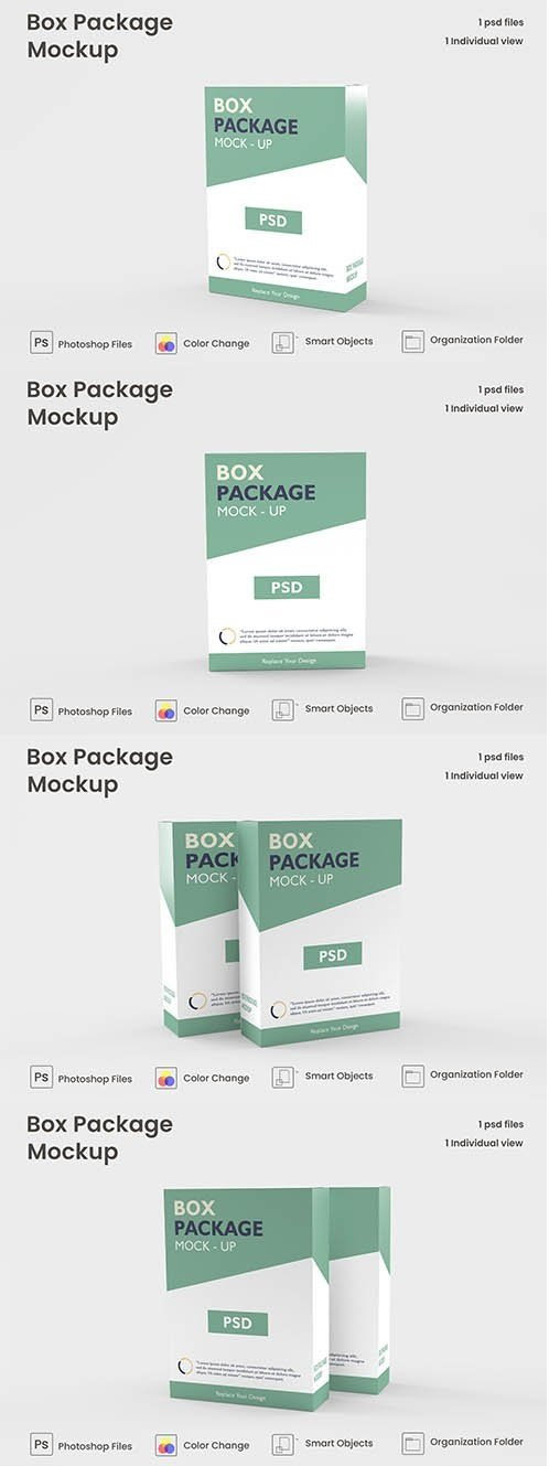Paper Box Packaging PSD Mockup