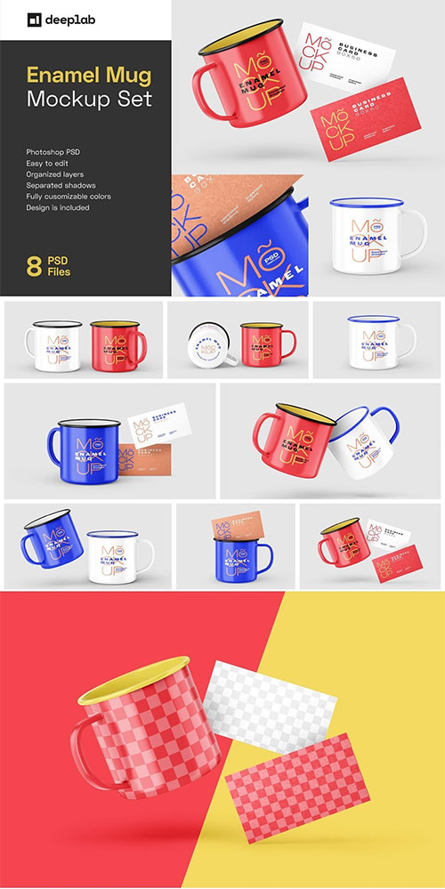 Enamel Mug Mockup Set 6459205