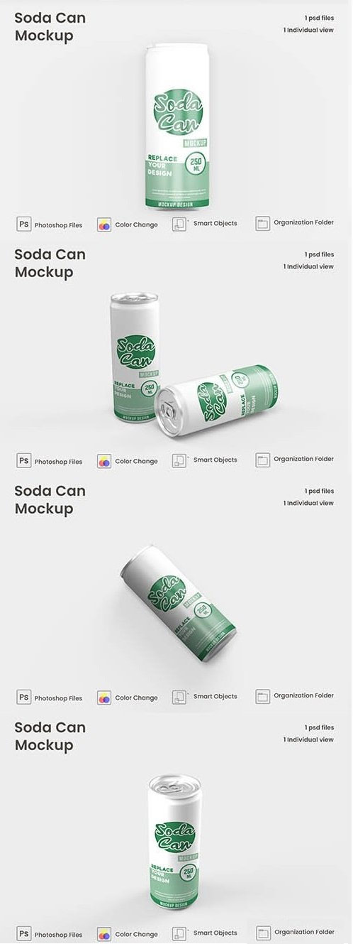 Metal Soda Can Mockup