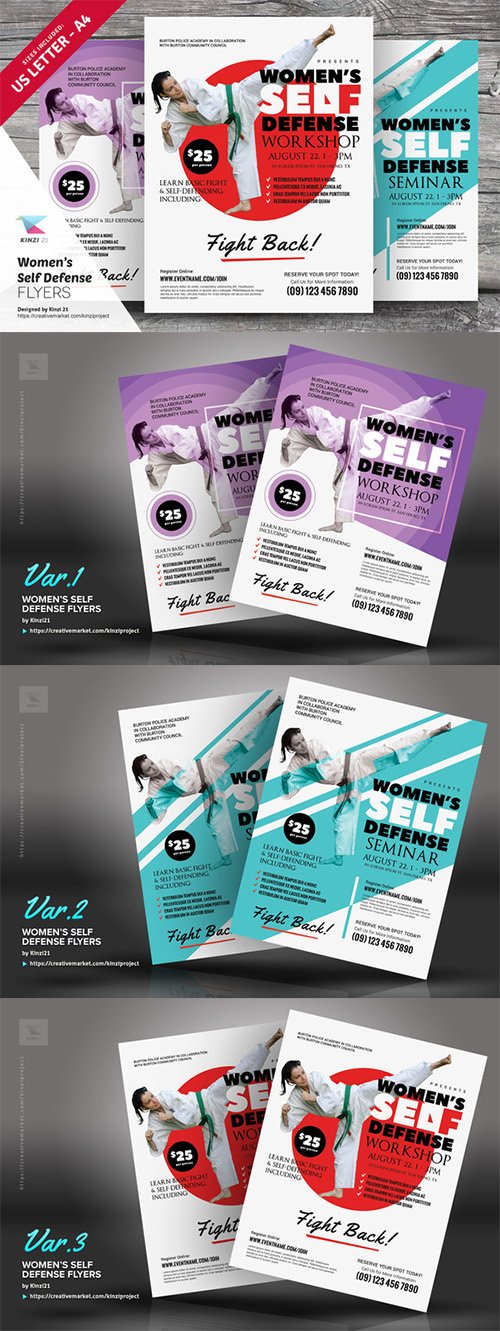 Women's Self Defense Flyer Templates 729634