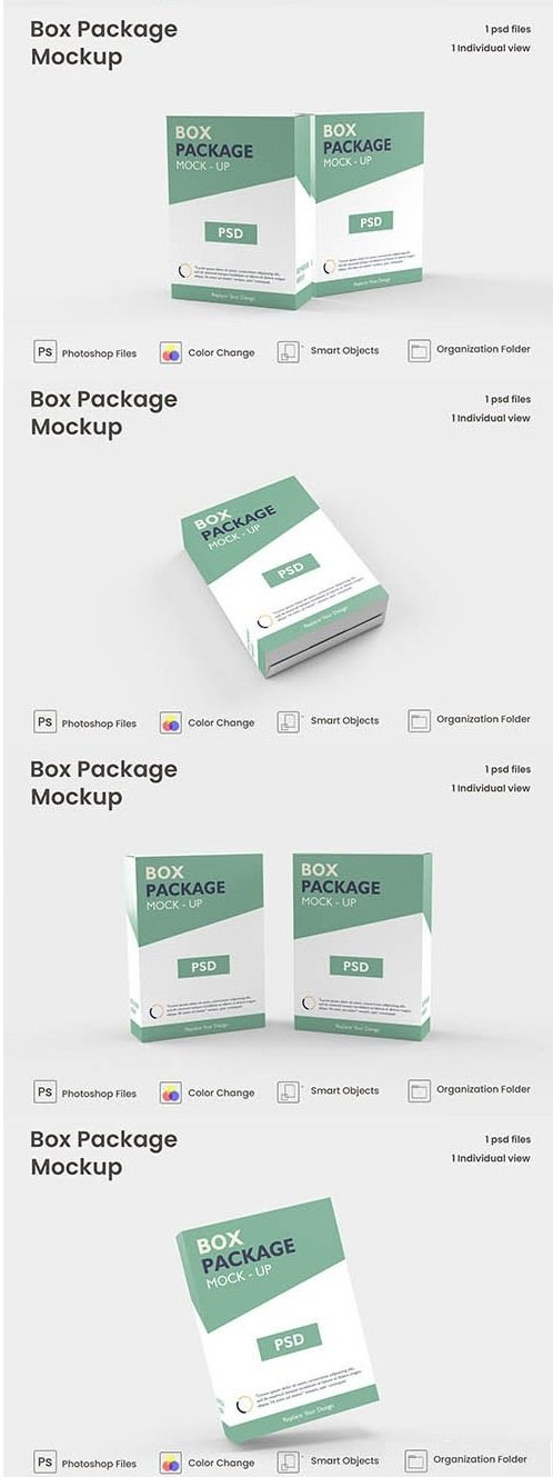 Paper Box Packaging PSD Mockup