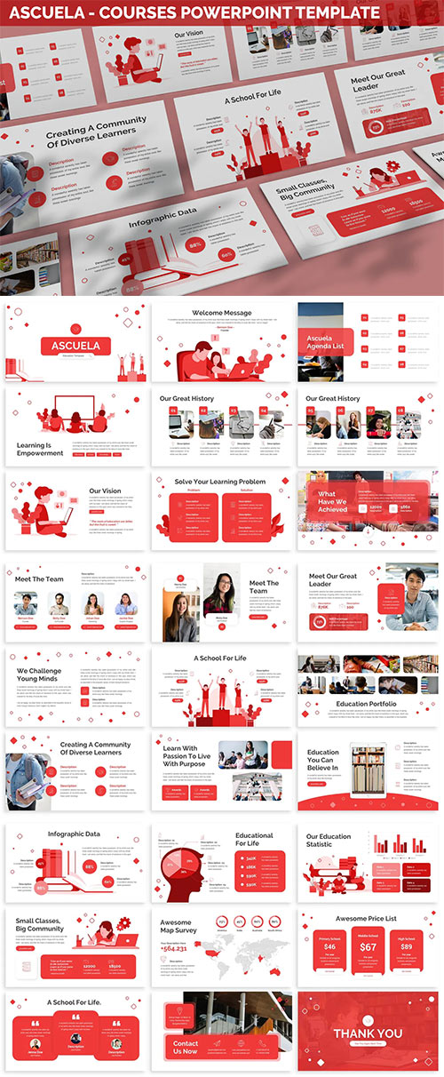 Ascuela - Courses Powerpoint Template