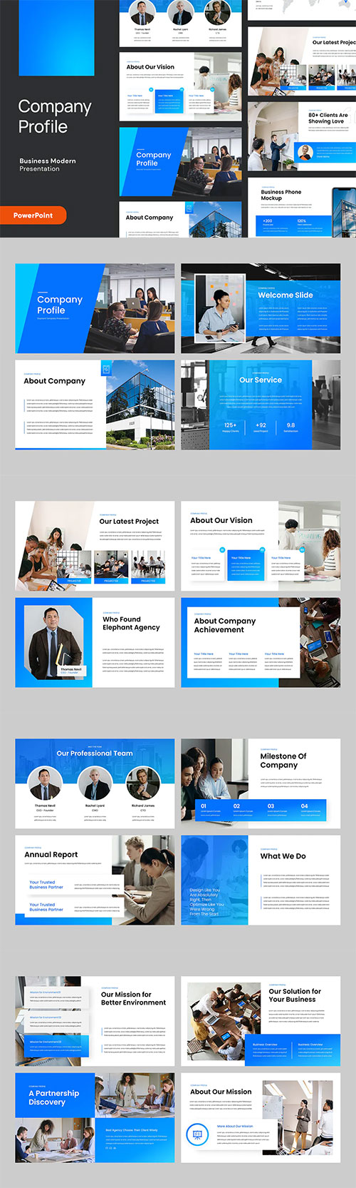 Company Profile Powerpoint, Keynote and Google Slides Template