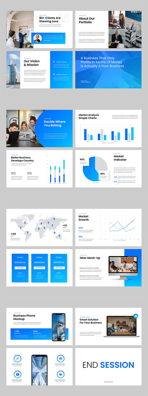 Company Profile Powerpoint, Keynote and Google Slides Template