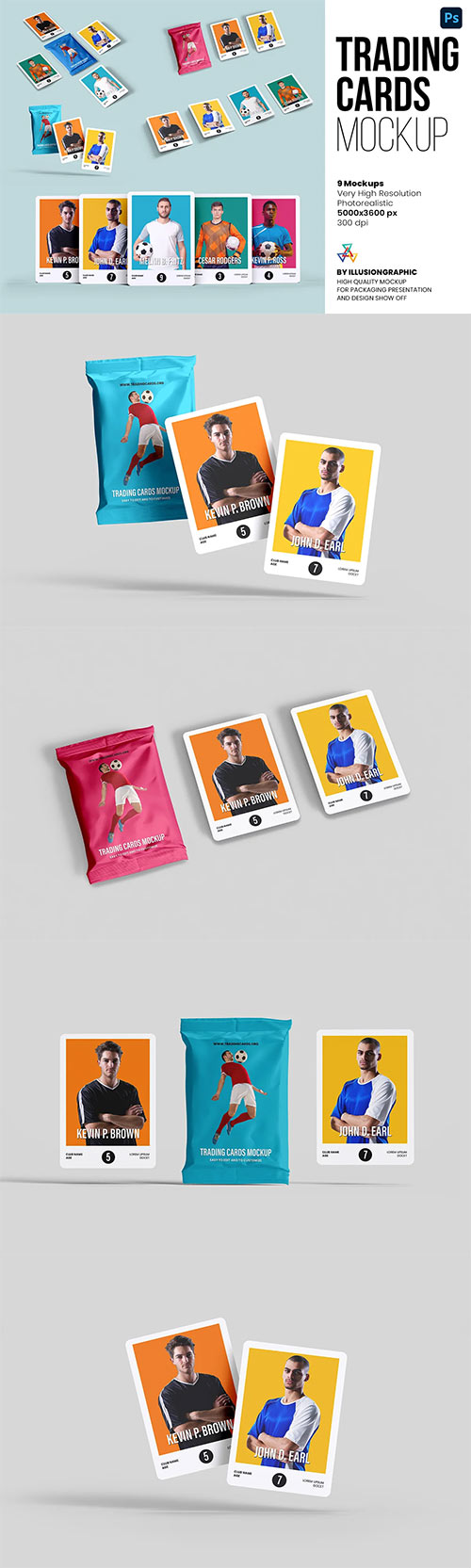 Trading Cards Mockup - 9 views - 6282462