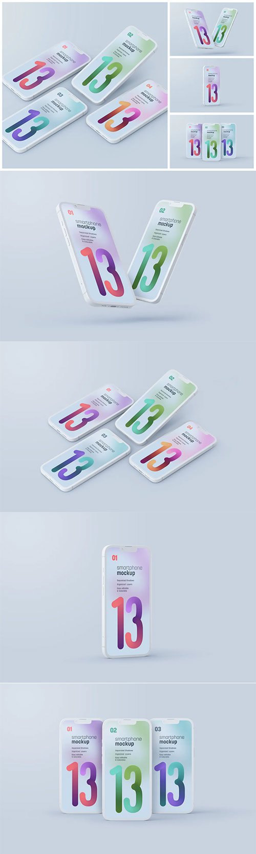 iPhone 13 Pro Clay Mockup Set