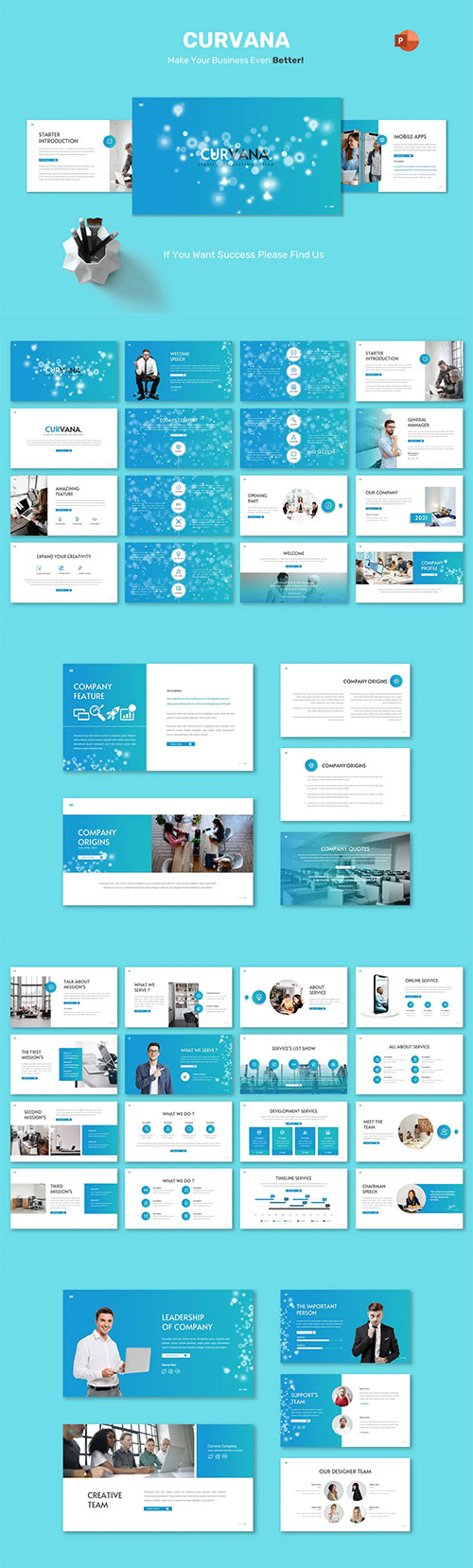 Curvana - Simple Powerpoint, Keynote and Google Slides Template