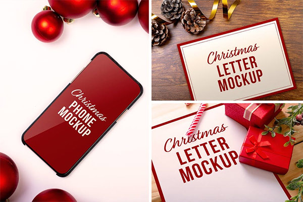 Christmas Letter & Phone Mockup Set
