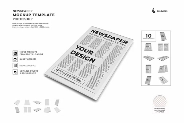 Newspaper Stationery Mockup Template Bundle 1654218