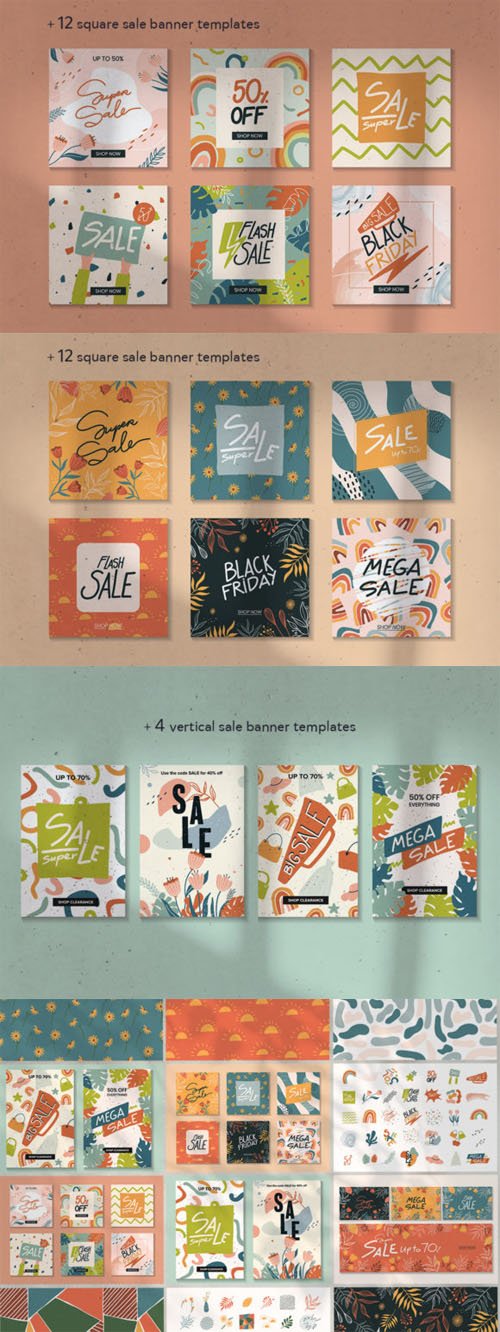 98 in 1 Set - Super Sale Vector Elements Bundle