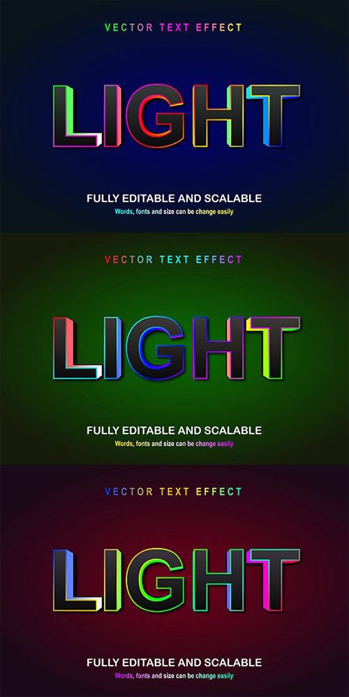 Light Vector Text Effect Template