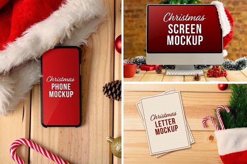 Christmas Device & Letter Mockup Set