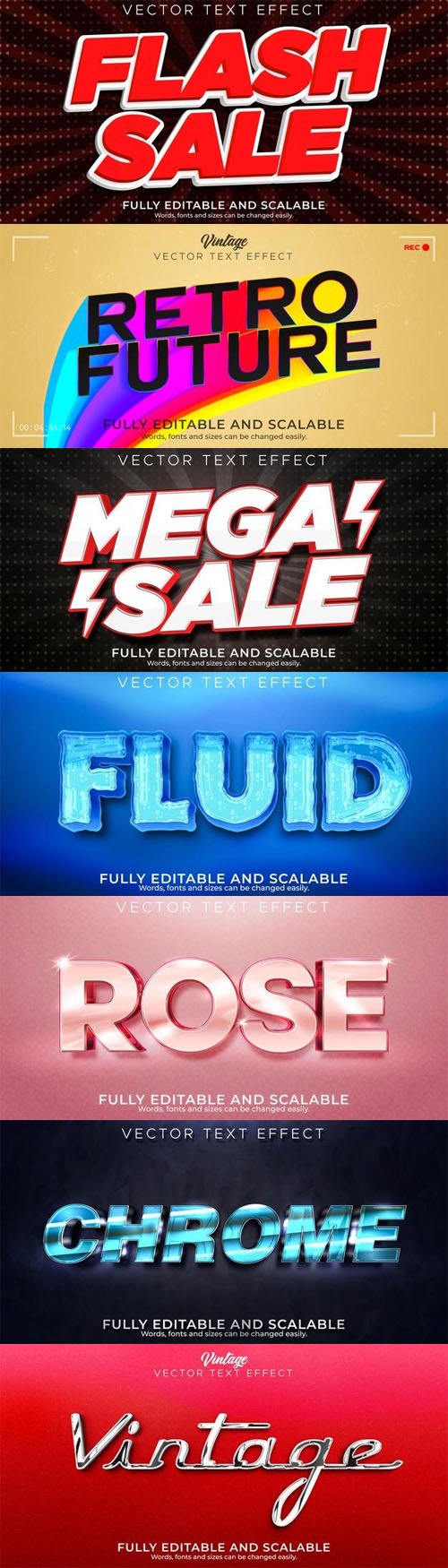 14 Text Effects Vector Styles Templates