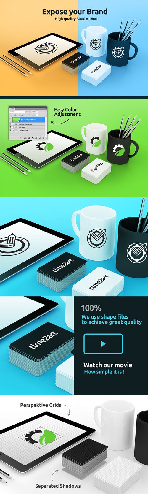 HQ Branding Material MockUp 84710