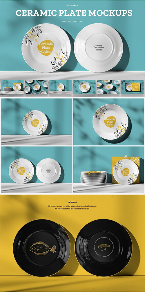 7 Mockups Ceramic Plates 6628799