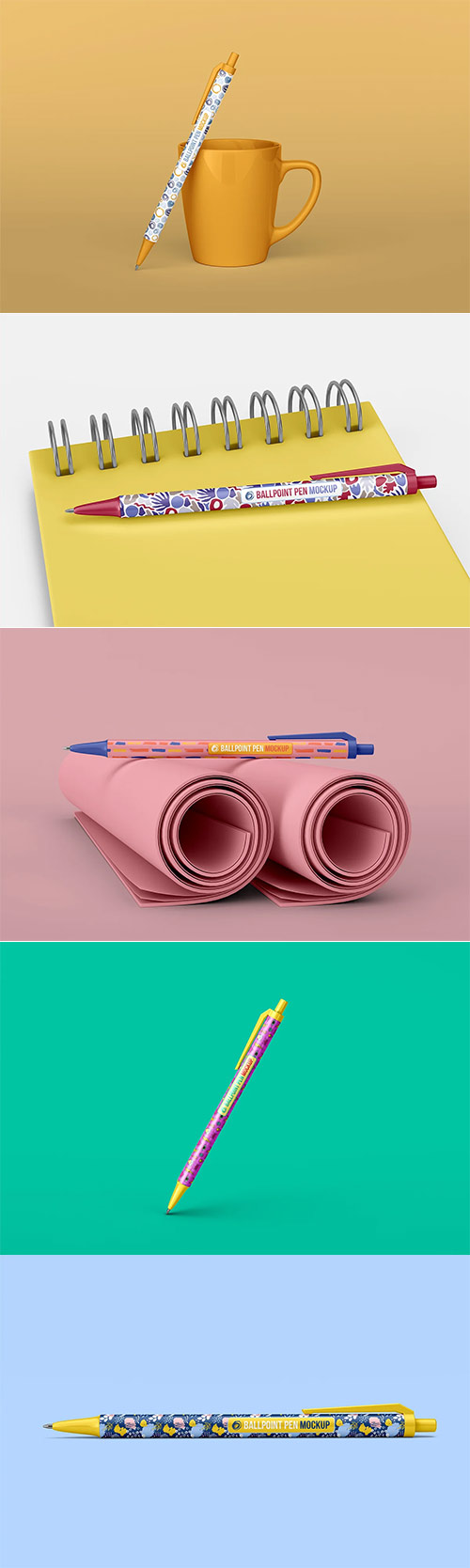 Ballpoint Pen Mockup - 5 views
