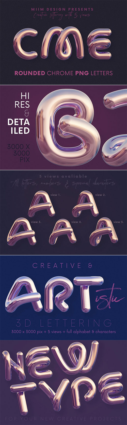 Rounded Chrome - 3D Lettering - 6446290