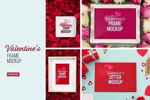 Valentine's Card and Frame Mockup