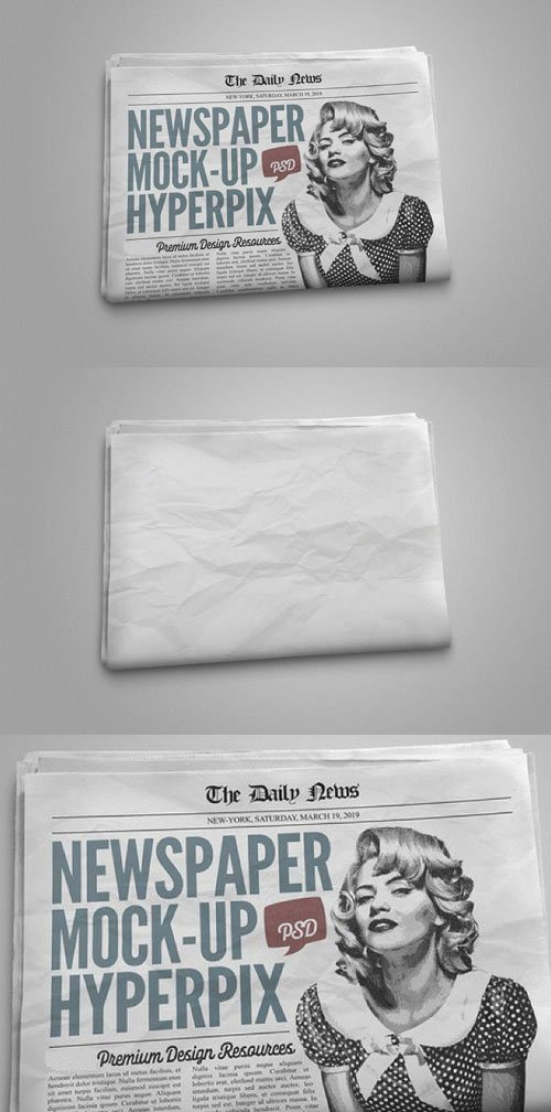 Realistic Newspaper PSD Mockup Template