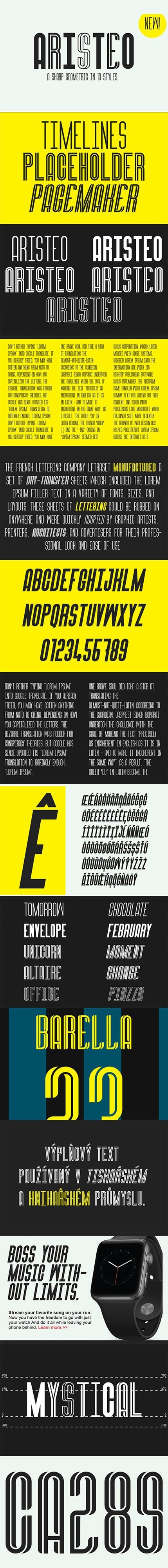 Aristeo - Sharp Geometric Font Family