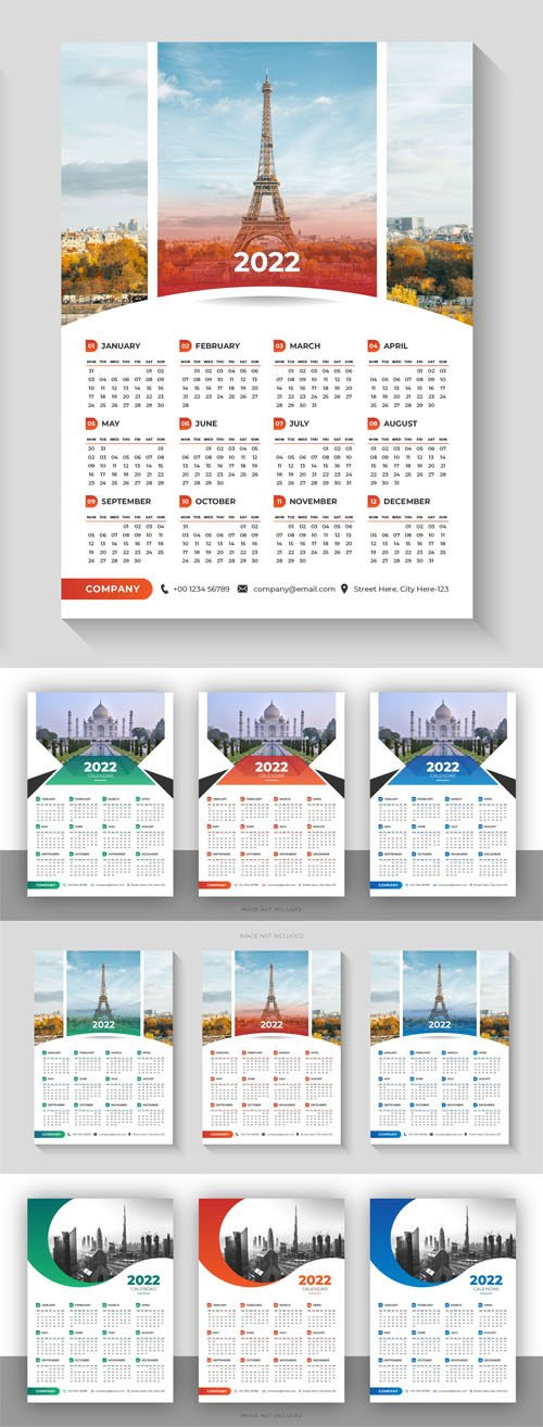 18 Calendars for 2022 Vector Design Templates