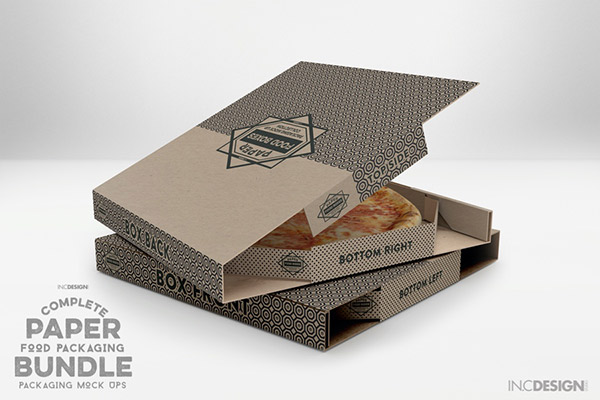 Large Pizza Box Packaging Mockup