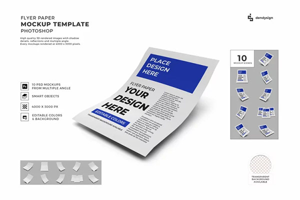 Flyer Paper Mockup Template Bundle 1712413