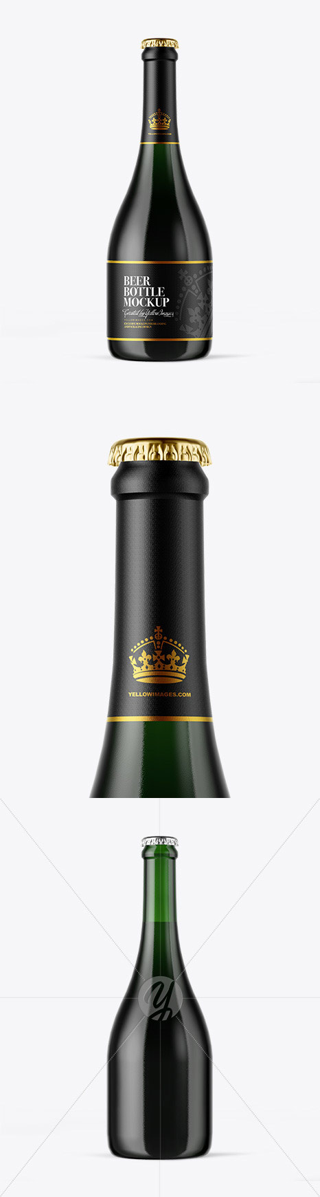Green Glass Dark Beer Bottle Mockup 50156