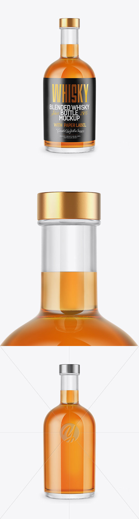 Clear Glass Whiskey Bottle Mockup 48236
